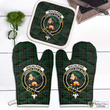 MacAlpine Tartan Combo Oven Mitt & Pot-Holder with Family Crest White - Tartan Vibes Clothing
