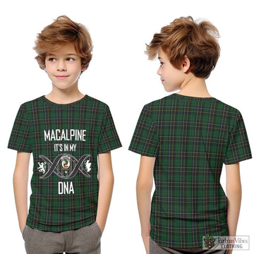 MacAlpine Tartan Kid T-Shirt with Family Crest DNA In Me Style Youth XL Size14 - Tartan Vibes Clothing