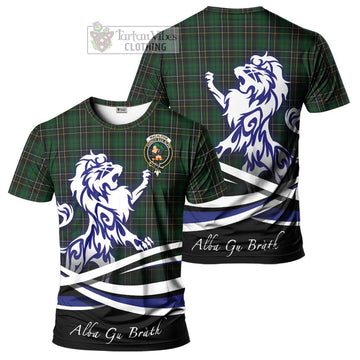 MacAlpine Tartan Cotton T-shirt with Alba Gu Brath Regal Lion Emblem Women's Shirt - Tartan Vibes Clothing