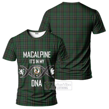 MacAlpine Tartan T-Shirt with Family Crest DNA In Me Style - Tartan Vibes Clothing