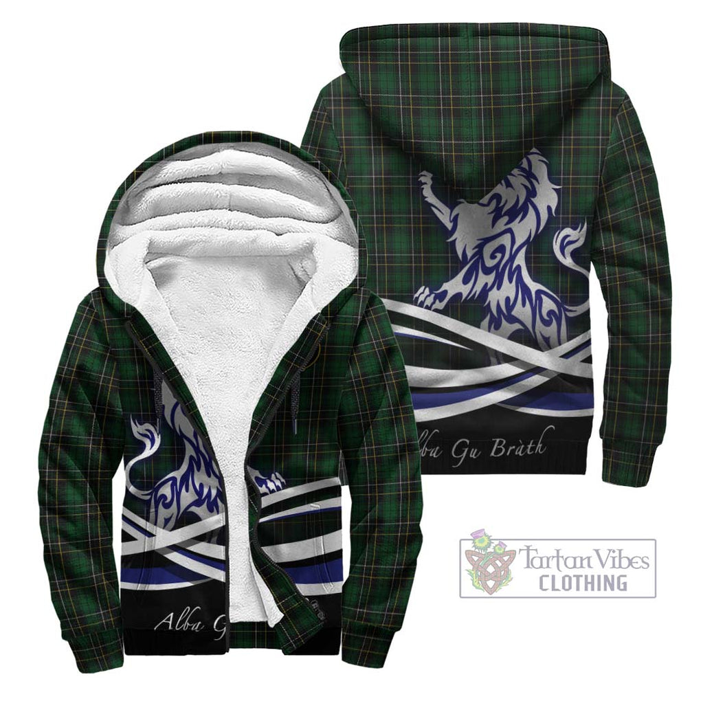 MacAlpine Tartan Sherpa Hoodie with Alba Gu Brath Regal Lion Emblem Unisex - Tartan Vibes Clothing