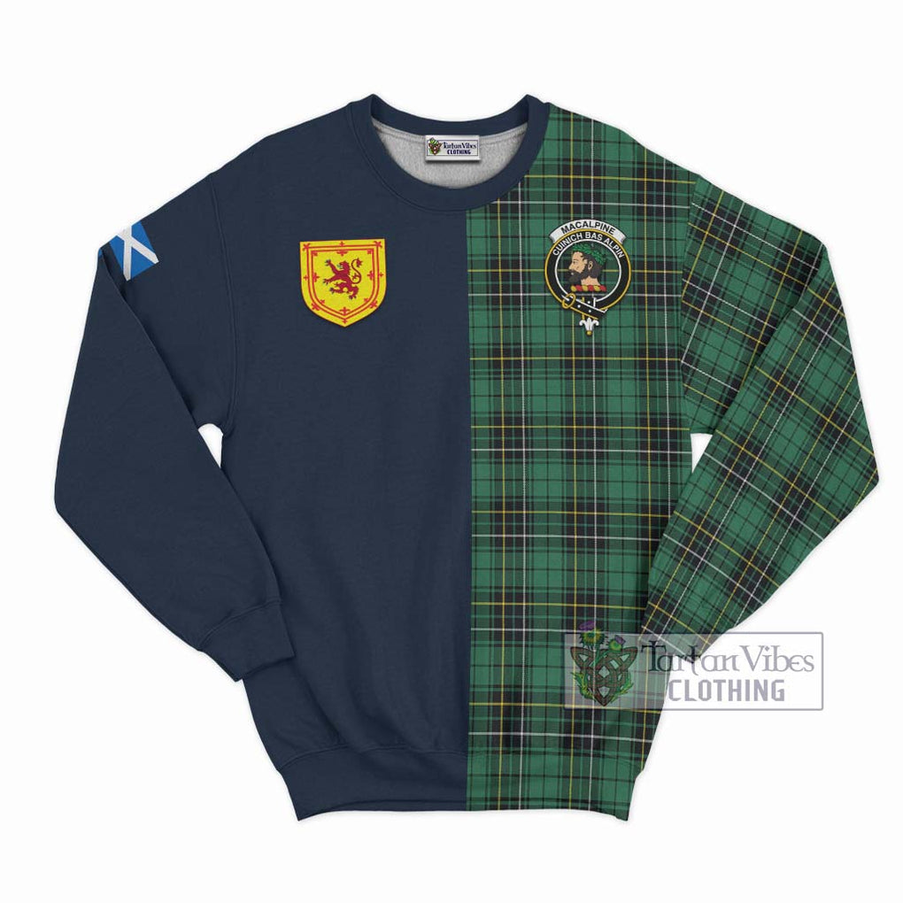 Tartan Vibes Clothing MacAlpine Ancient Tartan Sweatshirt with Scottish Lion Royal Arm Half Style