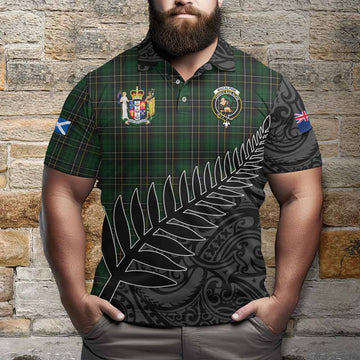 MacAlpine (MacAlpin) Crest Tartan Polo Shirt with New Zealand Silver Fern Half Style Kid - Tartan Vibes Clothing