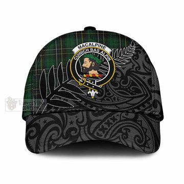 MacAlpine (MacAlpin) Tartan Classic Cap with New Zealand Silver Fern Half Style