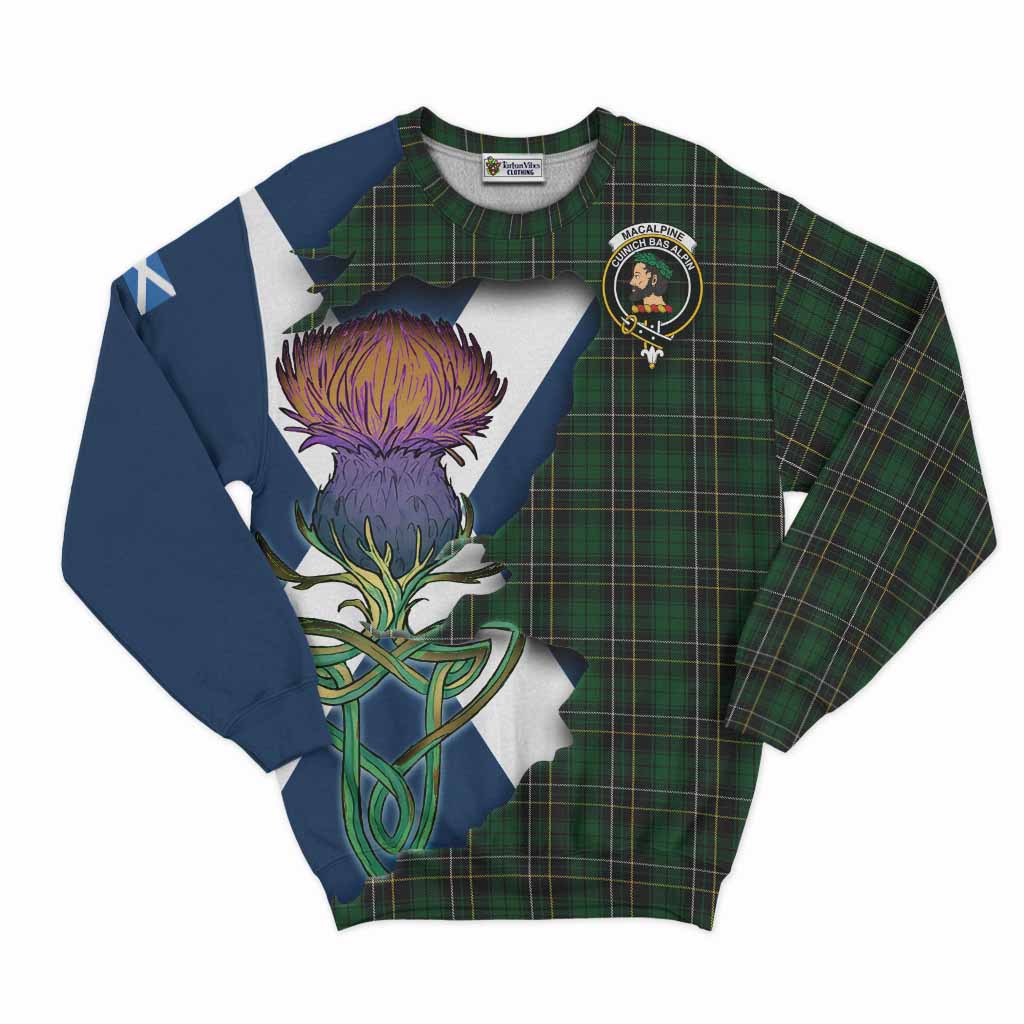 MacAlpine (MacAlpin) Tartan Family Crest Sweatshirt Scottish Thistle Celtic Inspired Unisex - Tartan Vibes Clothing