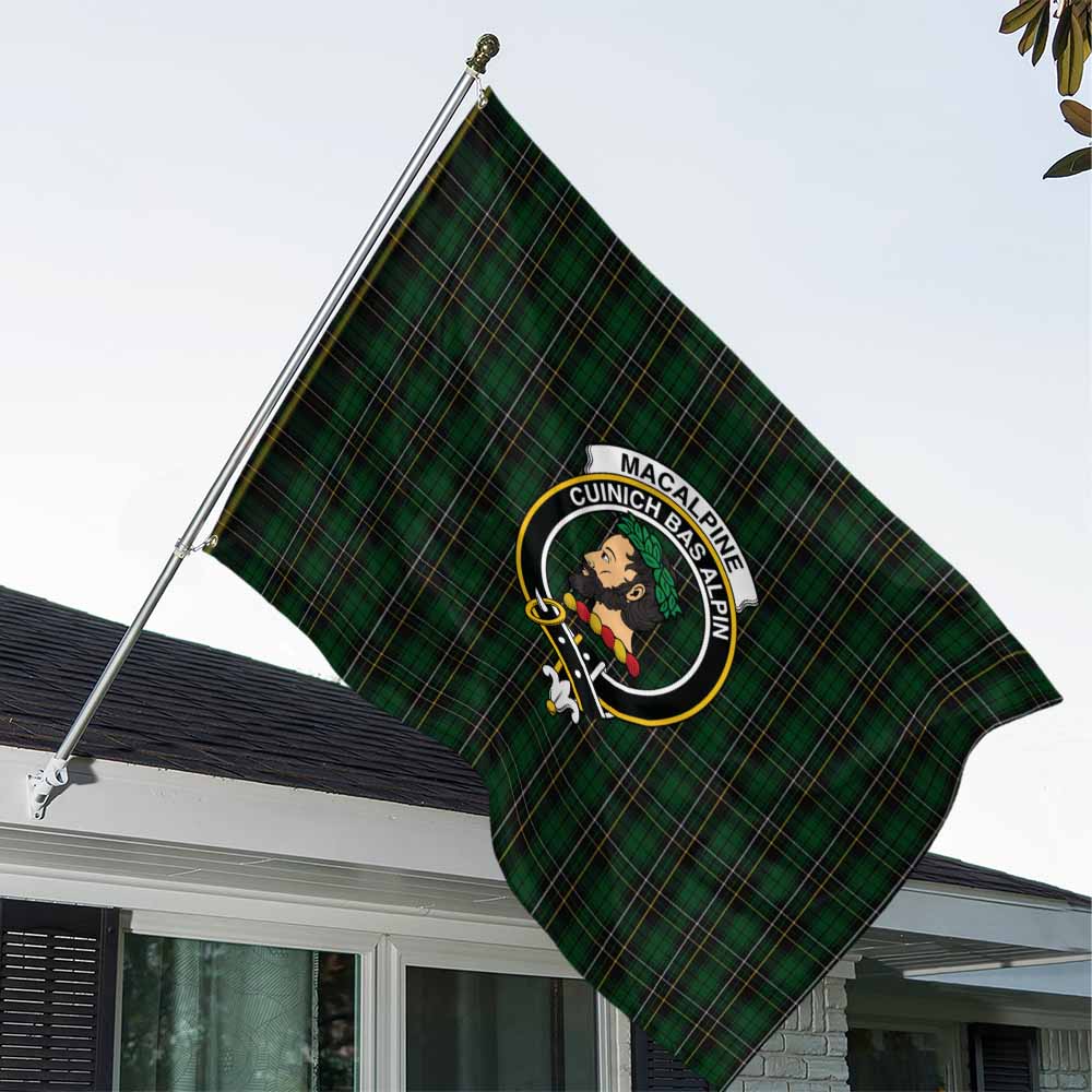 Tartan Vibes Clothing MacAlpine (MacAlpin) Tartan House Flag with Family Crest