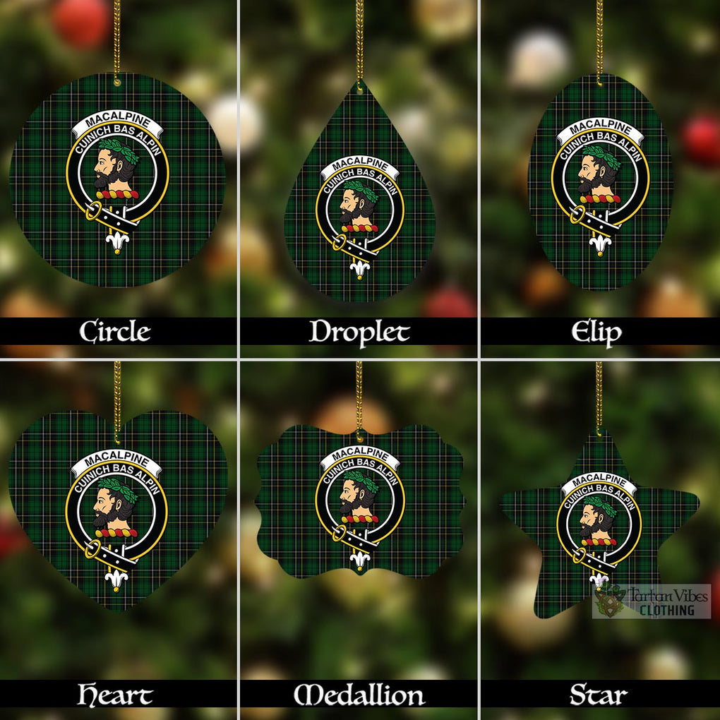 Tartan Vibes Clothing MacAlpine (MacAlpin) Tartan Christmas Aluminium Ornament with Family Crest