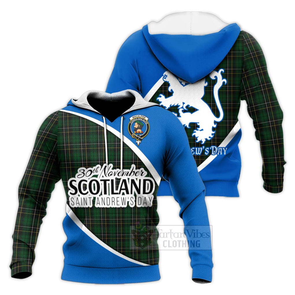 Tartan Vibes Clothing MacAlpine (MacAlpin) Family Crest Tartan Knitted Hoodie Celebrate Saint Andrew's Day in Style