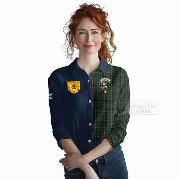 MacAlpine (MacAlpin) Tartan Women's Casual Shirt Alba with Scottish Lion Royal Arm Half Style