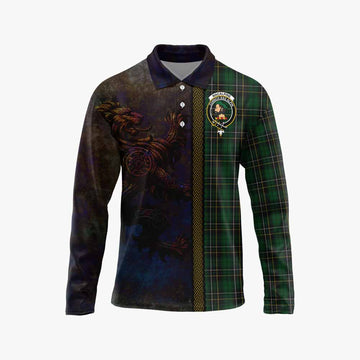 MacAlpine (MacAlpin) Tartan Family Crest Long Sleeve Polo Shirt Alba Gu Brath Be Brave Lion Ancient Style Unisex - Tartan Vibes Clothing
