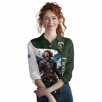 MacAlpine (MacAlpin) Crest Tartan Women's Casual Shirt Inspired by the Freedom of Scottish Warrior