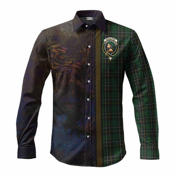 MacAlpine (MacAlpin) Tartan Family Crest Long Sleeve Button Shirt Alba Gu Brath Be Brave Lion Ancient Style Men's Shirt S - Tartan Vibes Clothing