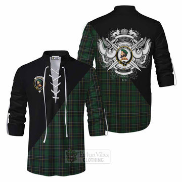 MacAlpine (MacAlpin) Tartan Ghillie Kilt Shirt with Family Crest and Military Logo Style Men - Tartan Vibes Clothing
