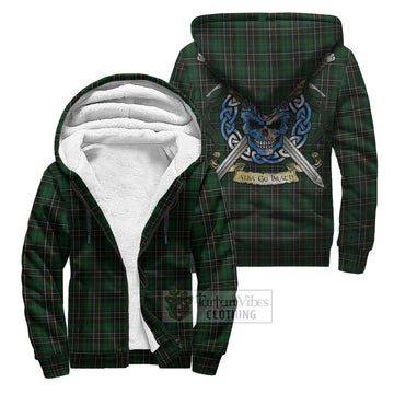 MacAlpine (MacAlpin) Tartan Sherpa Hoodie with Family Crest Celtic Skull Style