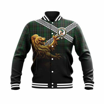 MacAlpine (MacAlpin) Crest Tartan Baseball Jacket with Golden Lion Emblem Celtic Style Unisex - Tartan Vibes Clothing