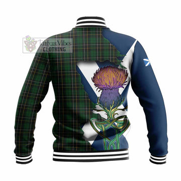 MacAlpine (MacAlpin) Tartan Family Crest Baseball Jacket Scottish Thistle Celtic Inspired - Tartan Vibes Clothing