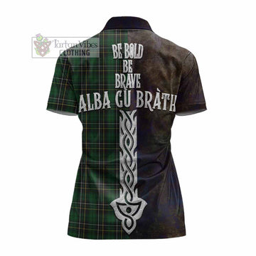 MacAlpine (MacAlpin) Tartan Family Crest Women's Polo Shirt Alba Gu Brath Be Brave Lion Ancient Style - Tartan Vibes Clothing