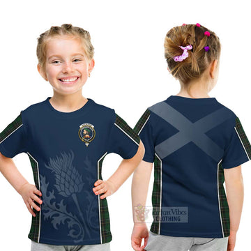 MacAlpine (MacAlpin) Tartan Kid T-Shirt with Family Crest and Scottish Thistle Vibes Sport Style - Tartan Vibes Clothing