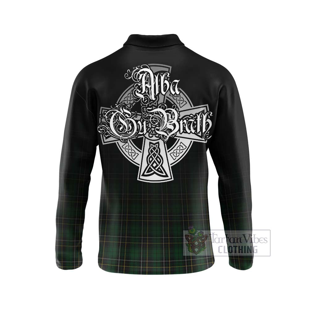 MacAlpine (MacAlpin) Tartan Long Sleeve Polo Shirt Featuring Alba Gu Brath Family Crest Celtic Inspired - Tartan Vibes Clothing