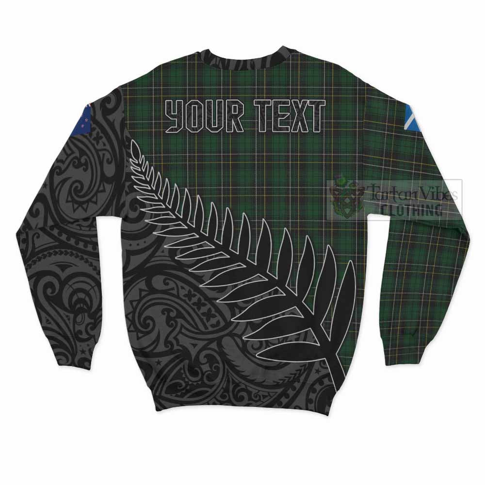 Tartan Vibes Clothing MacAlpine (MacAlpin) Crest Tartan Sweatshirt with New Zealand Silver Fern Half Style