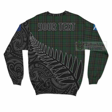 MacAlpine (MacAlpin) Crest Tartan Sweatshirt with New Zealand Silver Fern Half Style