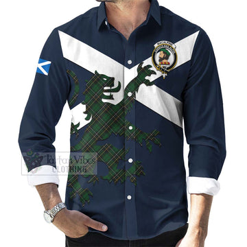 MacAlpine (MacAlpin) Tartan Lion Rampant Long Sleeve Button Shirt Proudly Display Your Heritage with Alba Gu Brath and Clan Name