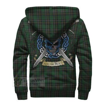 MacAlpine (MacAlpin) Tartan Sherpa Hoodie with Family Crest Celtic Skull Style