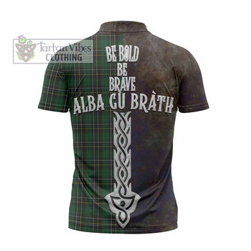 MacAlpine (MacAlpin) Tartan Family Crest Zipper Polo Shirt Alba Gu Brath Be Brave Lion Ancient Style - Tartan Vibes Clothing