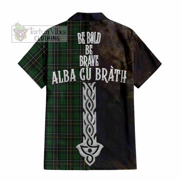 MacAlpine (MacAlpin) Tartan Family Crest Hawaiian Shirt Alba Gu Brath Be Brave Lion Ancient Style - Tartan Vibes Clothing
