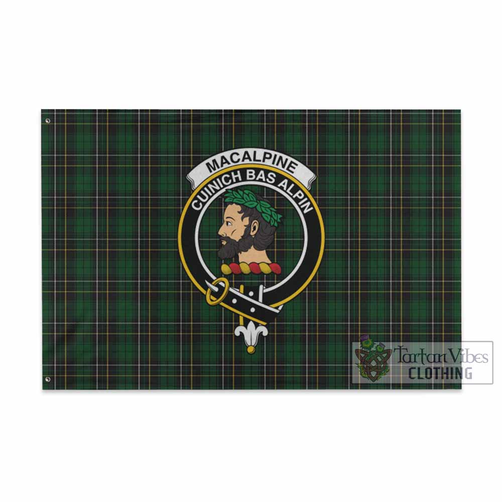 Tartan Vibes Clothing MacAlpine (MacAlpin) Tartan House Flag with Family Crest