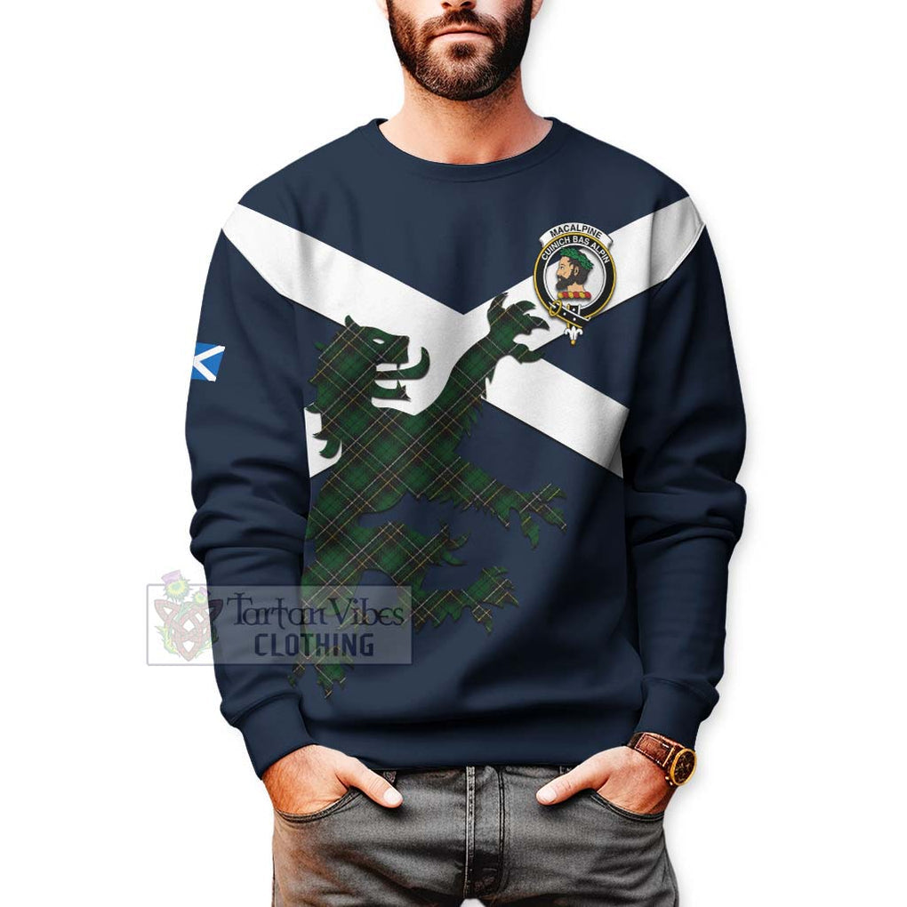 Tartan Vibes Clothing MacAlpine (MacAlpin) Tartan Lion Rampant Sweatshirt – Proudly Display Your Heritage with Alba Gu Brath and Clan Name