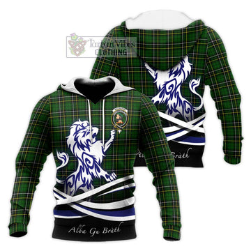 MacAlpine Modern Tartan Knitted Hoodie with Alba Gu Brath Regal Lion Emblem