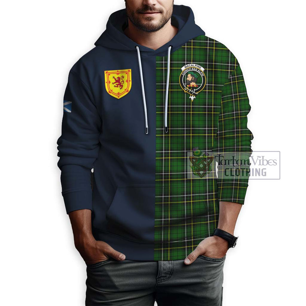 MacAlpine Modern Tartan Hoodie Alba with Scottish Lion Royal Arm Half Style - Tartan Vibes Clothing