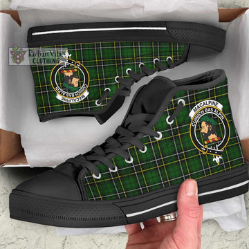 MacAlpine Modern Tartan High Top Shoes with Family Crest - Tartan Vibes Clothing