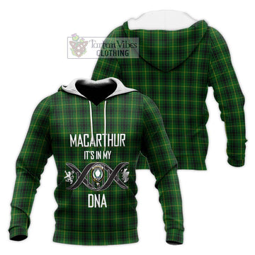 MacArthur (McArthur) Tartan Knitted Hoodie with Family Crest DNA In Me Style