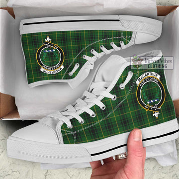 MacArthur (McArthur) Tartan High Top Shoes with Family Crest