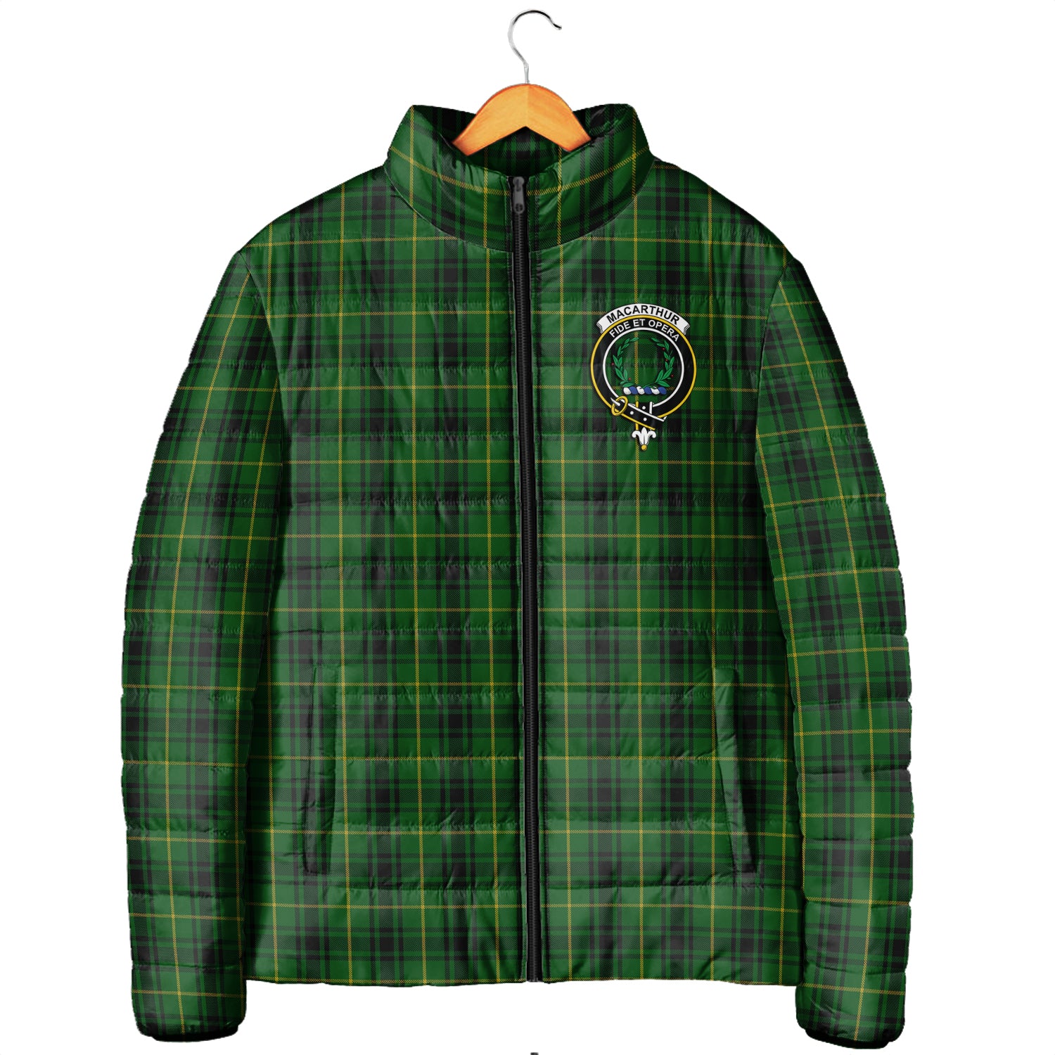 MacArthur (McArthur) Tartan Padded Jacket with Family Crest Men's Padded Jacket - Tartan Vibes Clothing