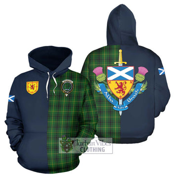 MacArthur (McArthur) Tartan Hoodie Alba with Scottish Lion Royal Arm Half Style