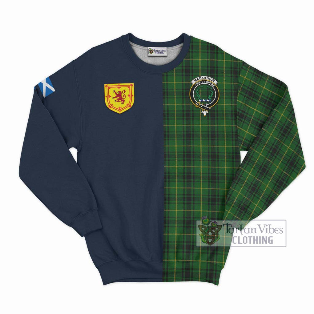 Tartan Vibes Clothing MacArthur Tartan Sweatshirt with Scottish Lion Royal Arm Half Style