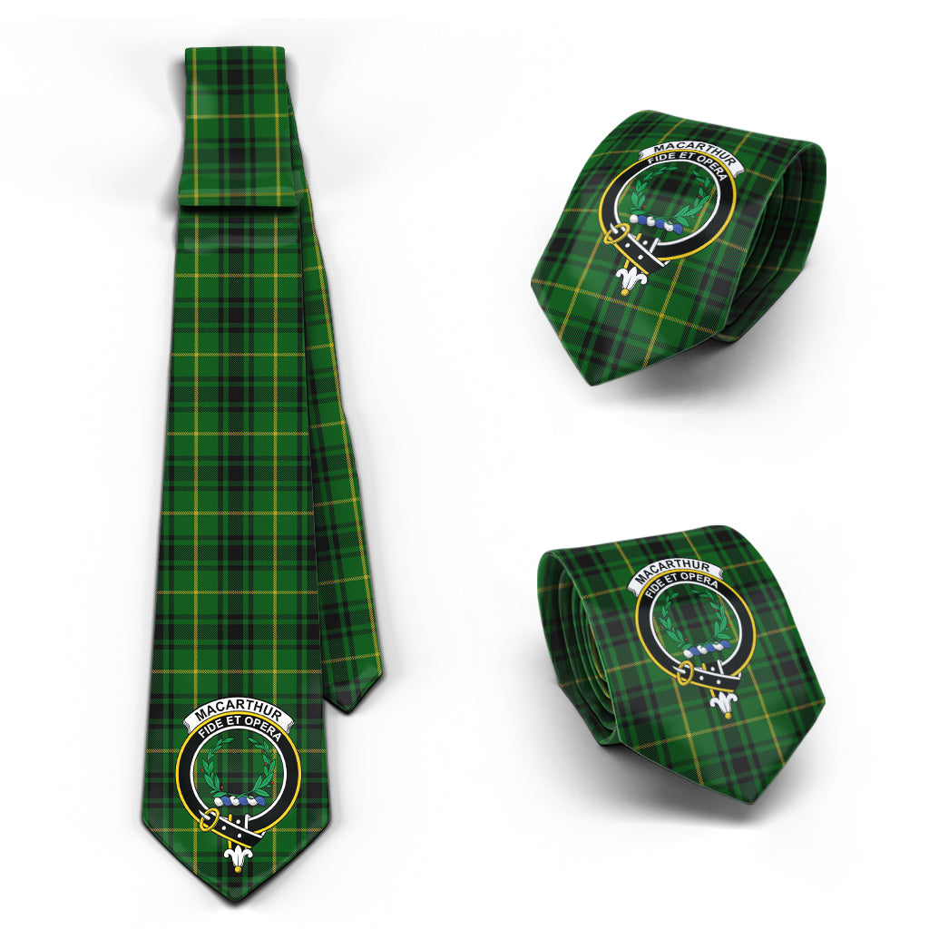 MacArthur (McArthur) Tartan Classic Necktie with Family Crest Necktie One Size - Tartan Vibes Clothing