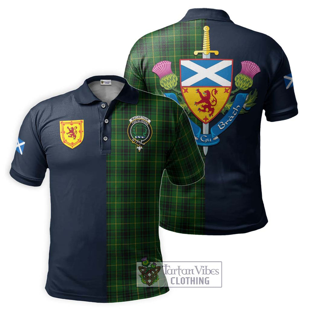 MacArthur (McArthur) Tartan Polo Shirt Alba with Scottish Lion Royal Arm Half Style Kid - Tartan Vibes Clothing