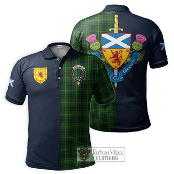 MacArthur (McArthur) Tartan Polo Shirt Alba with Scottish Lion Royal Arm Half Style