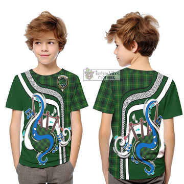 MacArthur (McArthur) Tartan Kid T-Shirt with Epic Bagpipe Style