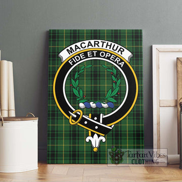 MacArthur (McArthur) Tartan Canvas Print Wall Art with Family Crest