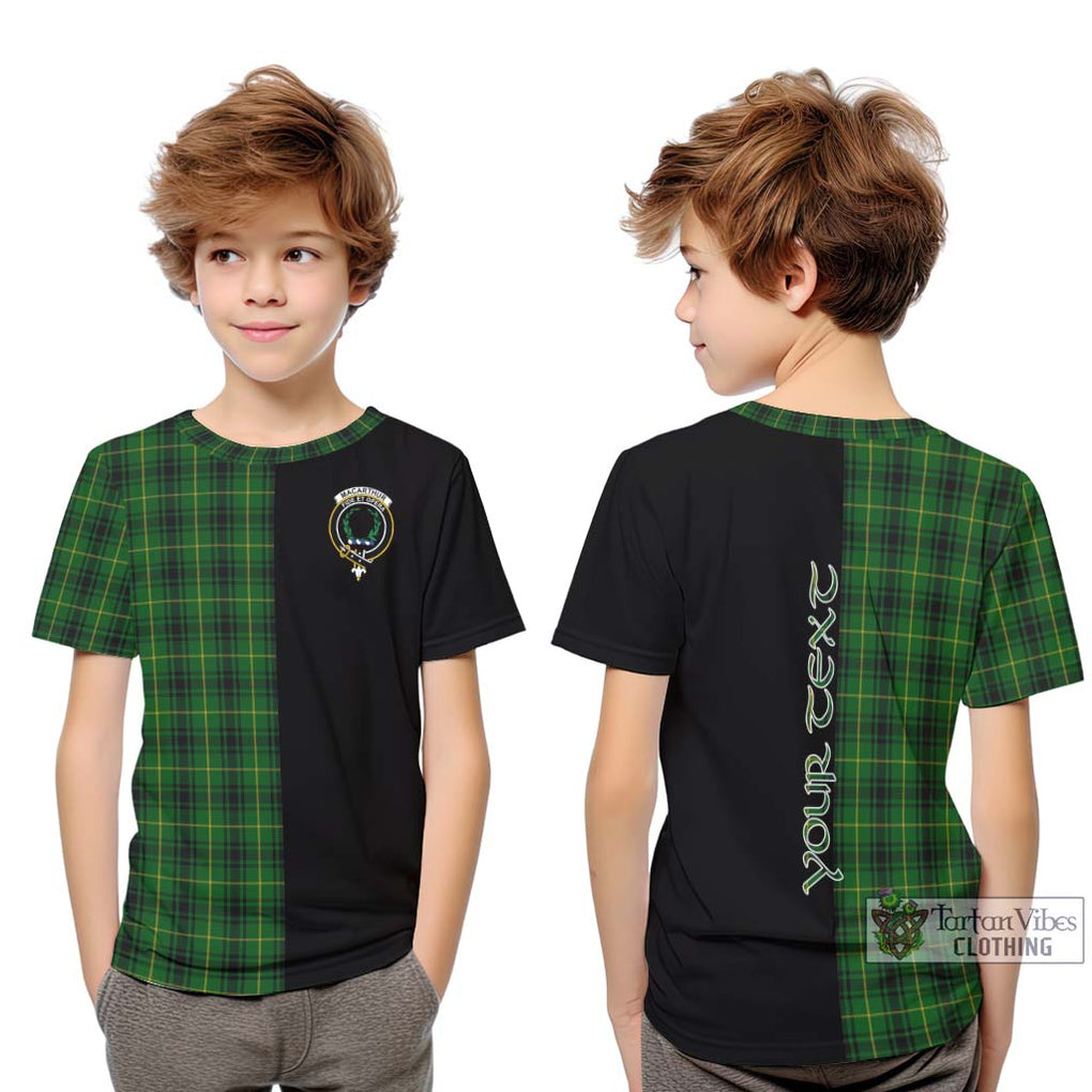 MacArthur (McArthur) Tartan Kid T-Shirt with Family Crest and Half Of Me Style Youth XL Size14 - Tartanvibesclothing Shop