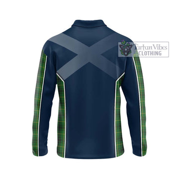 MacArthur (McArthur) Tartan Long Sleeve Polo Shirt with Family Crest and Lion Rampant Vibes Sport Style