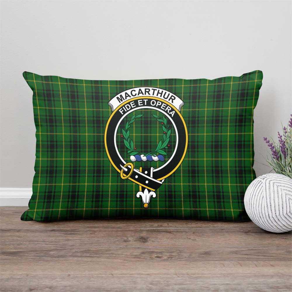 MacArthur Tartan Pillow Cover with Family Crest Rectangle Pillow Cover - Tartanvibesclothing