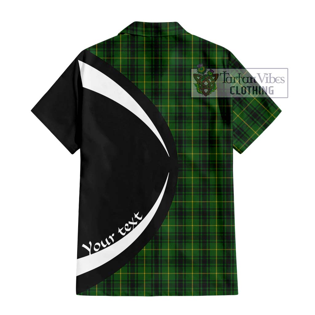 MacArthur (McArthur) Tartan Short Sleeve Button Up with Family Crest Circle Style - Tartan Vibes Clothing