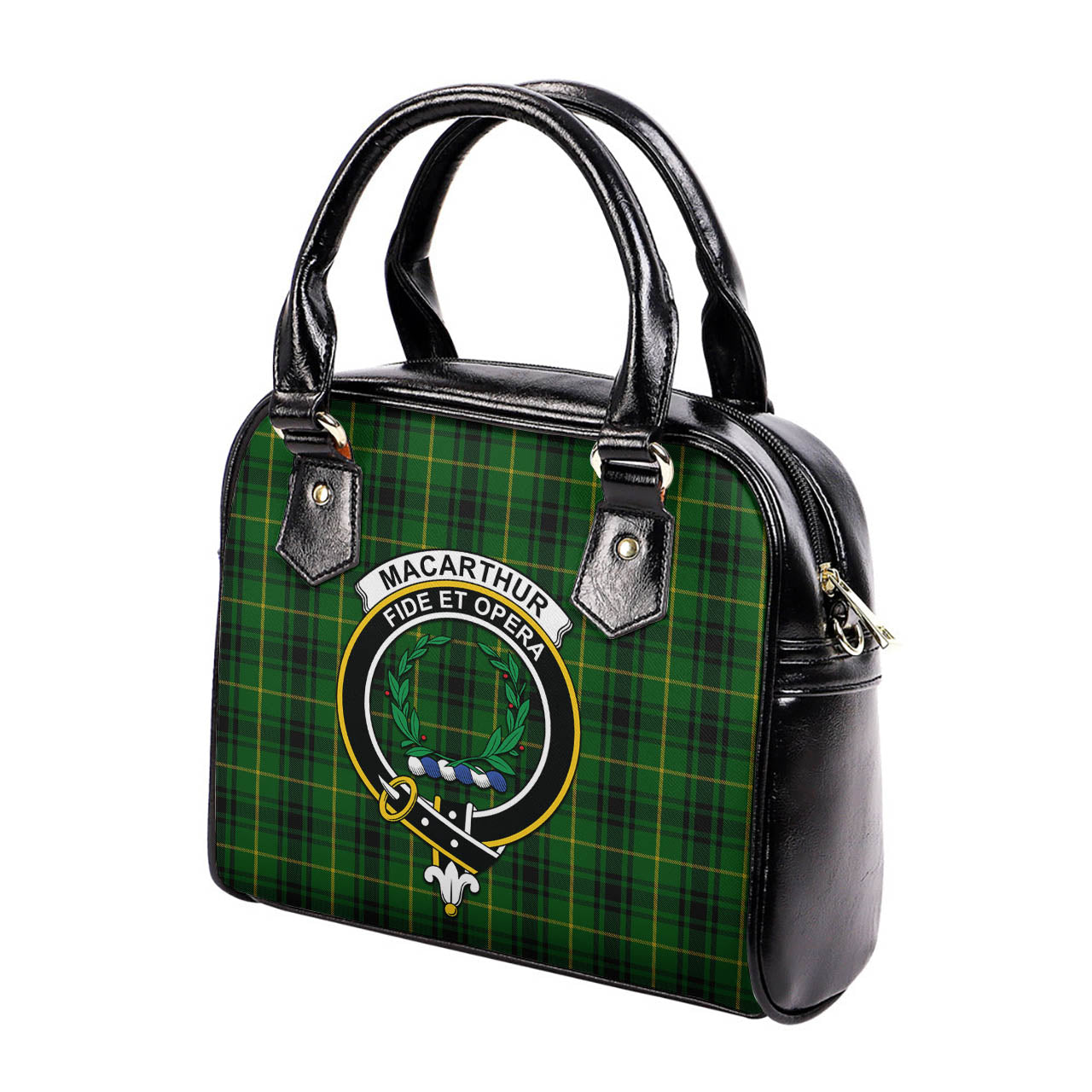 MacArthur Tartan Shoulder Handbags with Family Crest - Tartanvibesclothing