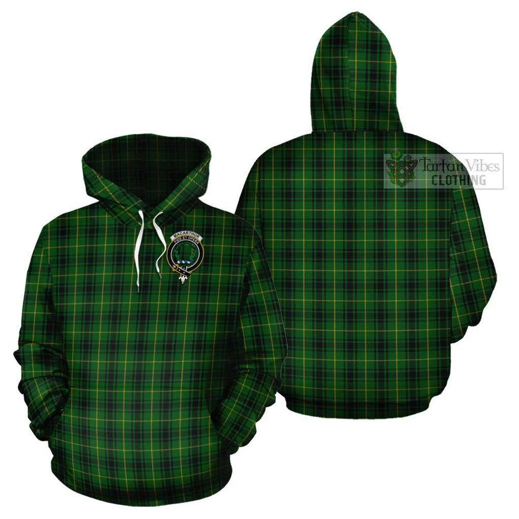 MacArthur (McArthur) Tartan Cotton Hoodie with Family Crest Pullover Hoodie - Tartan Vibes Clothing